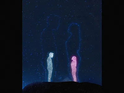 Ho visto il futuro e tu non c'eri aesthetic art artist artoftheday artwork couple couples future graphic graphicdesign illustrator love lowpoly lowpolyart night photoshop poster design