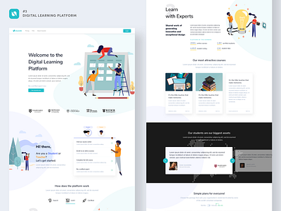 Digital Learning Platform illustrator photoshop sketch user interface design