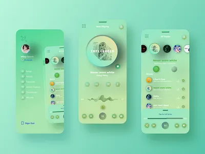 Music app light concept gradient interface interaction design ios iphone app design minimal mobile mobile app mobile app design mobile ui music music player neumorphic neumorphism neumorph skeumorphism player ui user experience user experience design user inteface user interface design ux web