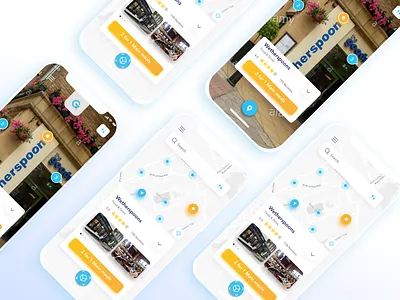 Map mobile app design clean map maps street view ui ux