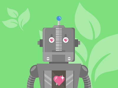 Four Season Love design illustration robot sketchart vector