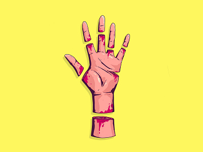Hi apple applepencil blood cut design finger fingers hand illustration knife procreate slice