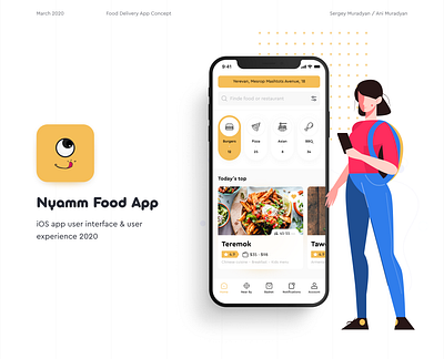 Nyamm app delivery design figma illustration ui ux vector