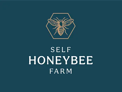 Honeybee Farm logo bee bee logo honey honey bee honey farm honey label honeybee insect stamp