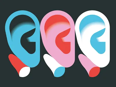 Shh! ear earplugs illustration noise vector vektorgrafik