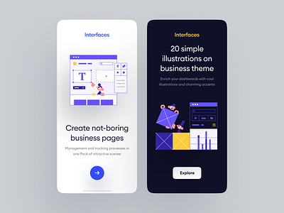 Interfaces 😍 app application craftwork design illustration landing ui vector walkthrough web