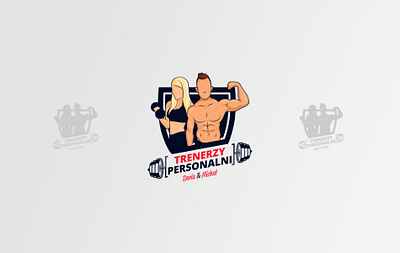 Trenerzy Personalni - Daria & Michał biceps brand design branding design design logo fit fit body girl gym illustration logo logo design logo design branding logotype man muscular personal trainer strong vector