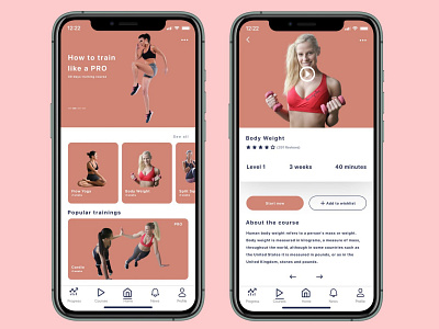 Fitness mobile app app design figma fitness minimalism mobileapp ui ux