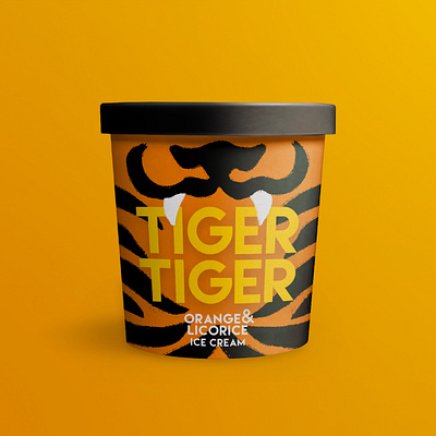 Tiger Tiger Ice Cream branding design dribbbleweeklywarmup ice cream icecream illustration label orange packaging tiger tiger king