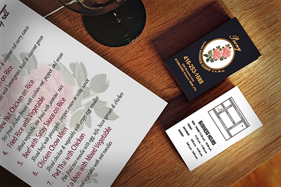 Restaurant Menu and Business Card design graphic design