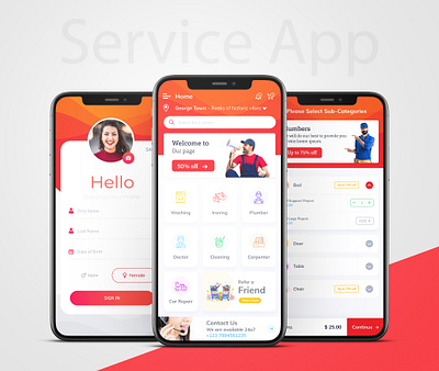 Service App applicaiton appstore branding dailyui design design app dribbble logo service app trendy ui ux