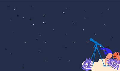 Telescope girl illustration sky space telescope vector web illustration
