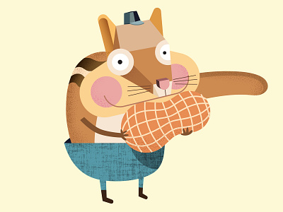 Chipmunk america animal cartoon character chipmunk cute geometric illustration nature nuts peanut squirrel vector wildlife