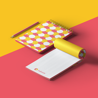 CoExistir Stationery brand branding card circles colorful design logo logodesign minimal notebook notepad pattern pencil pink symbol symbols vector visual identity yellow