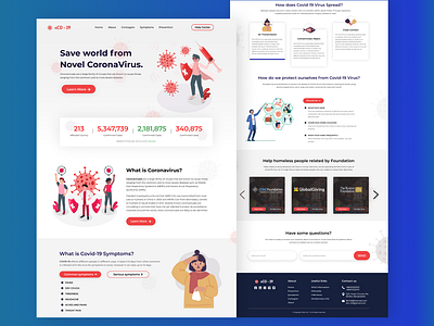 nCO - 19 Landing Website Design branding coronavirus covid 19 design ui vector web website