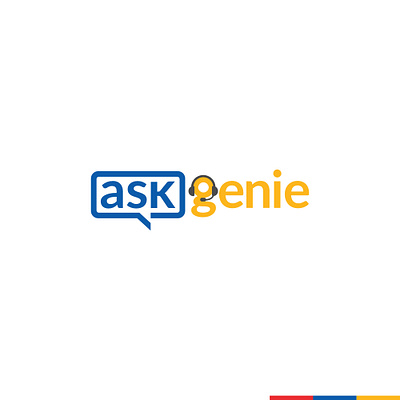 AskGenie Logo branding design flat icon illustration illustrator logo logos logoshape typography