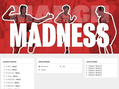March Madness 2019 basketball web design website