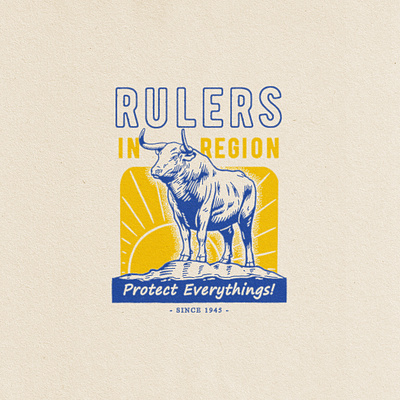 RULERS apparel design artwork badge design clothing design distressedunrest graphic design illustration tshirtdesign vintage vintage design