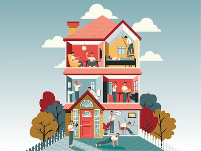 Life In Lockdown at home boredom colourpallet digital illustration home home illustration house illustration illustration illustration art illustration design illustrations illustrator lockdown lockdown life quarantine quarantine life stay at home stay home vector design vector illustration
