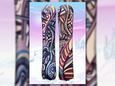 Snowboard Illustration art artist design digital art digital illustration digital painting drawing gouache illustration illustrator illustrator art painting photoshop photoshop art photoshop brush snow snowboard snowboarding snowflake watercolour