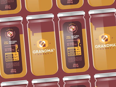 Grandma's Honey #2 badge bee bottle brown grandma honey icon identity illustration logo typography