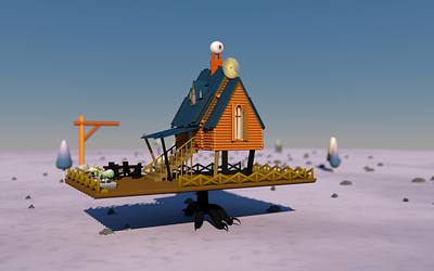 Baba Yaga house 3d 3d art cinema4d fantsy art folk tale house