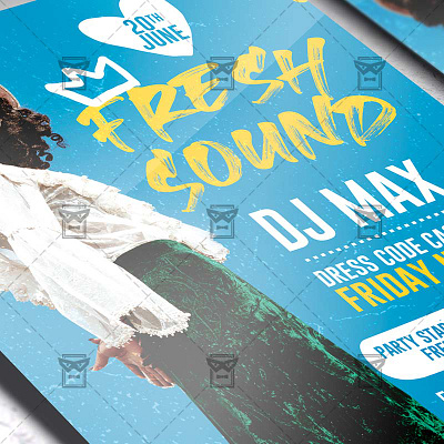 Fresh Sound - Flyer PSD Template music show flyer