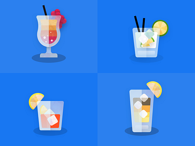 Textured Watercolor Cocktail Illustrations alchohol bar branding cocktail cocktail bar drink flat fruit icon illustration logo minimal vector water