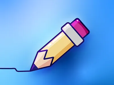 Pencil art cute design gradient happy illustration illustrator kawaii pencil