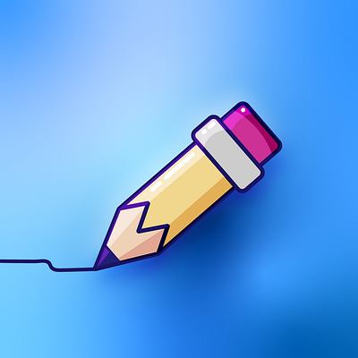 Pencil art cute design gradient happy illustration illustrator kawaii pencil