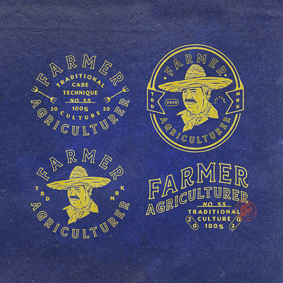 Farmer Agriculture angonmangsa badges branding culture design farmer farmers graphicdesign hand drawn illustration logodesign traditional typography vintage vintage badge vintage design