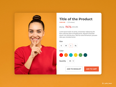 Single Product - Ecommerce daily ui challenge daily ui day 012 daily ui design challenge ecommerce app ecommerce design ecommerce product page ecommerce shop ecommerce ux orange product page product web page sale shop single product tshirt ux web design web ux wishlist button