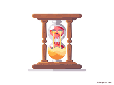 HourGlass character design designs flat design flat illustration flat logo flatdesign glass graphicdesign hour glass icon illustation illustations old sand skull style time vector wood