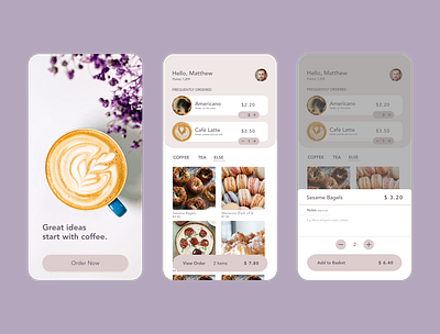 Neighbourhood Cafe adobexd app coffee ui ux