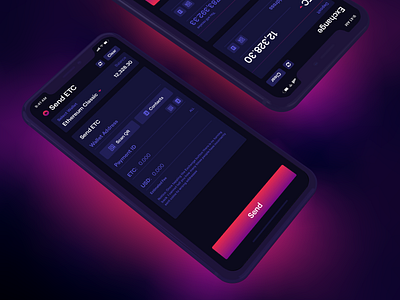 Crypto Wallet crypto wallet dark app dark ui ethereum gaming ios purple ui wallet