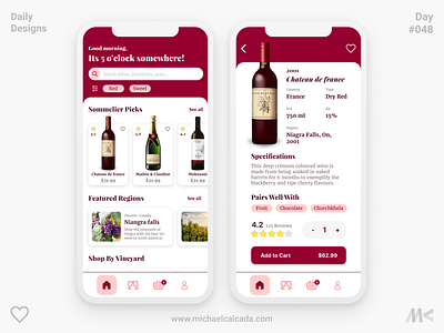 Daily Designs in Quarantine #048 app buy champagne clean coronavirus covid19 dailyui design lcbo market pairs red shop store ui ux vineyard wine wine app winery