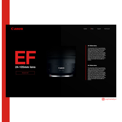 Daily UI 003 branding canon dailyui dailyuichallenge dark theme landing page design productpage typography ui ux visual design