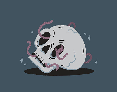 Skull Illustration death decay illustration illustrator rot skull worms