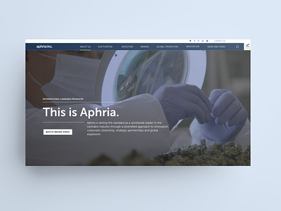 Aphria Investor Website Landing Page cannabis sketch ui ux web design website