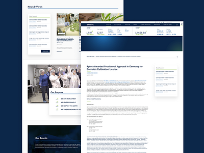 Aphria Investor Website cannabis sketch ui ux web design website