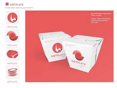 Hotplate: Logo design with mockup food mockup red startup