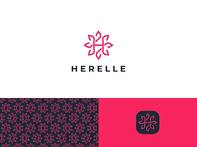 Herelle logo design concept brand identity brand pattern branding design emblem logo flower logo iconic logo logo minimalist modern logo