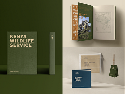 Kenya Wildlife Service Brand adventure africa book branding kenya manual park safari stationery typography