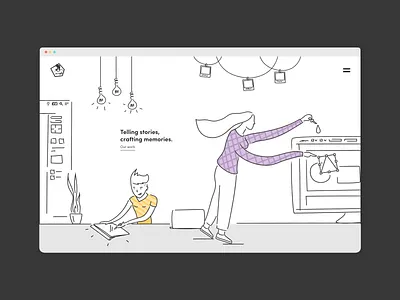 Illustration for UX Studio - Part 2 design design studio doodle graphic design illustration line illustrations office pastel colours studio typography uiux ux