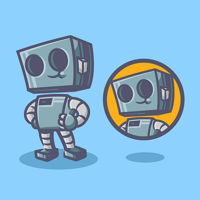 robot mascot artwork illustration indonesia mascot mascot character mascot design mascot logo mascotlogo retro robot robotics robots