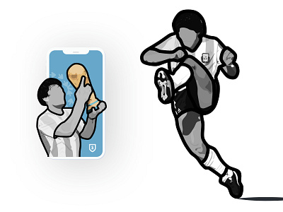 Maradona - Idols Collection Wallpaper / Colección Ídolos SF branding flat football historic illustration legend minimal soccer vector vectorart