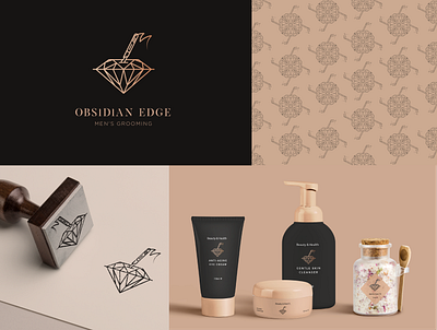 Logo Design - Obsidian Edge brand identity branding cosmetics diamond logo icon identity identitydesign illustrator logodesign mockup design packaging pattern photoshop salon logo stamp symbol design