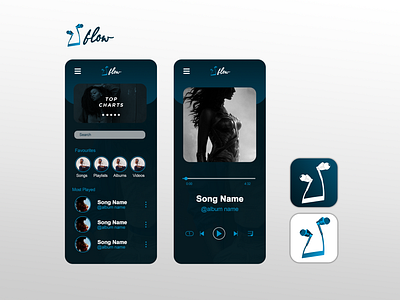 uI design | Flow app branding design icon ui