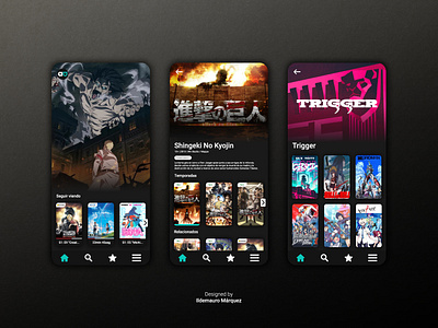 Anime Onegai - Mobile App anime anime onegai anime studio app app design application attack on titan design designer icon identity movie onegai serie shingeki no kyojin ui ui design ux