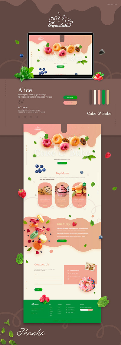 Anastasia Cake & Bake UX/UI branding design illustration logo typography ui ux web webdesign website